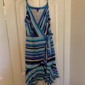 Fun Striped Wrap Dress
